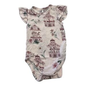 Posh Peanut Floral Carousel Baby Onesie 3-6 months